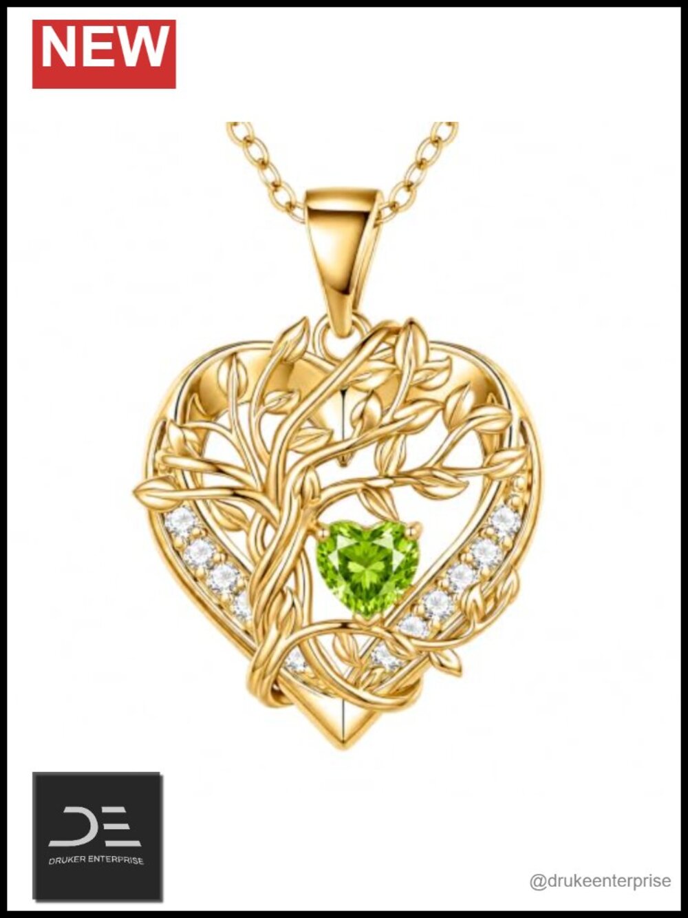 Tree of Life Heart Pendant Necklace Women Wedding Anniversary Gift